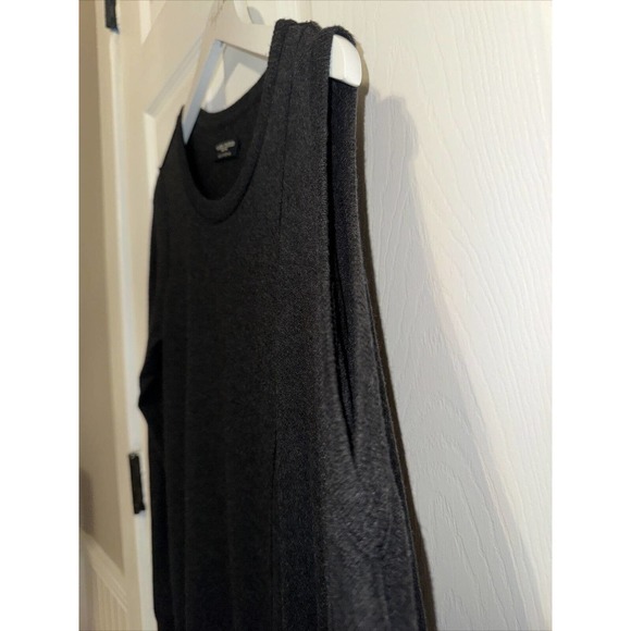 AllSaints Roulo Jumper Sweater Dress Gray Asymmetrical Cold Shoulder Tunic Sz 8 - Picture 4 of 6